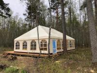 Корпоративный шатер на Ладожском озере